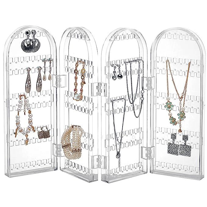 Beautify Foldable Jewelry Hanger Stand Earring Organizer, Necklace Holder and Bracelet Holder Dis... | Amazon (US)