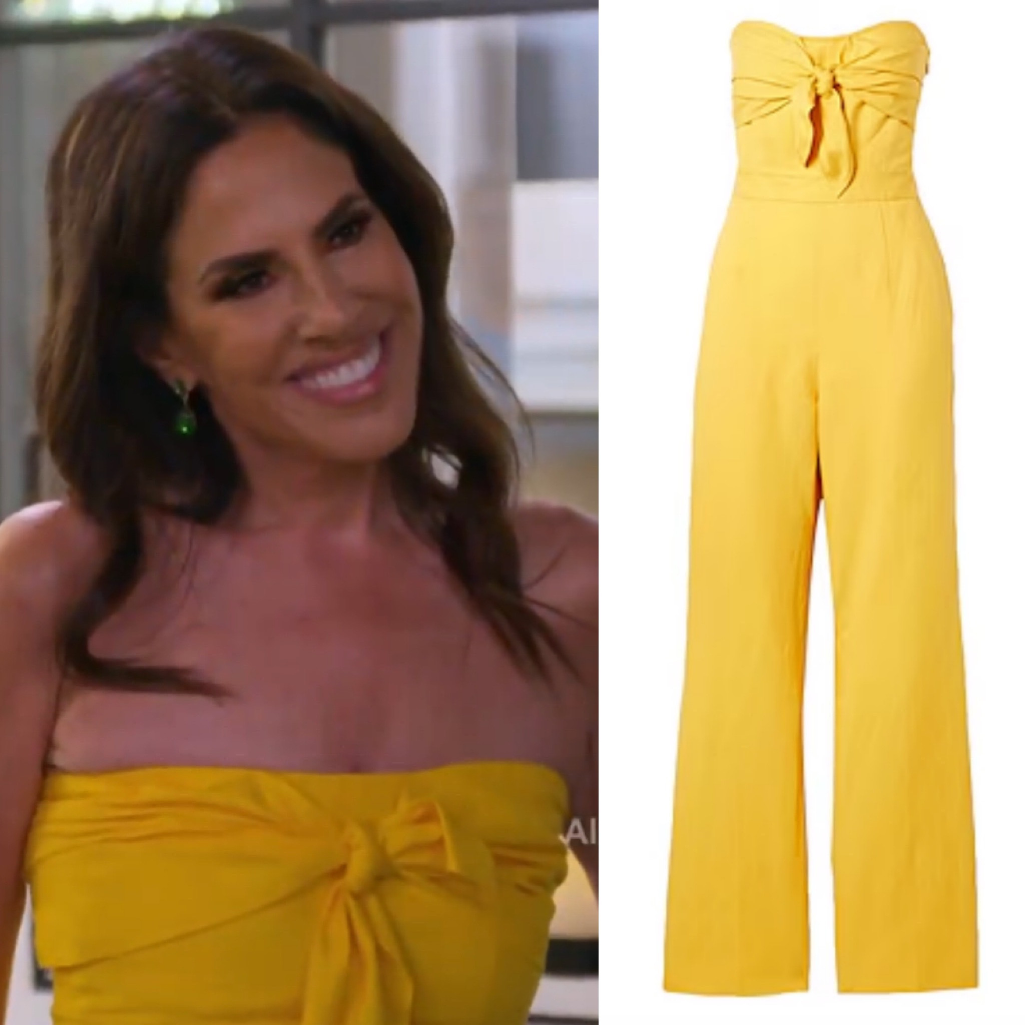 Jenn Fessler’s Yellow Tie Front Jumpsuit 
