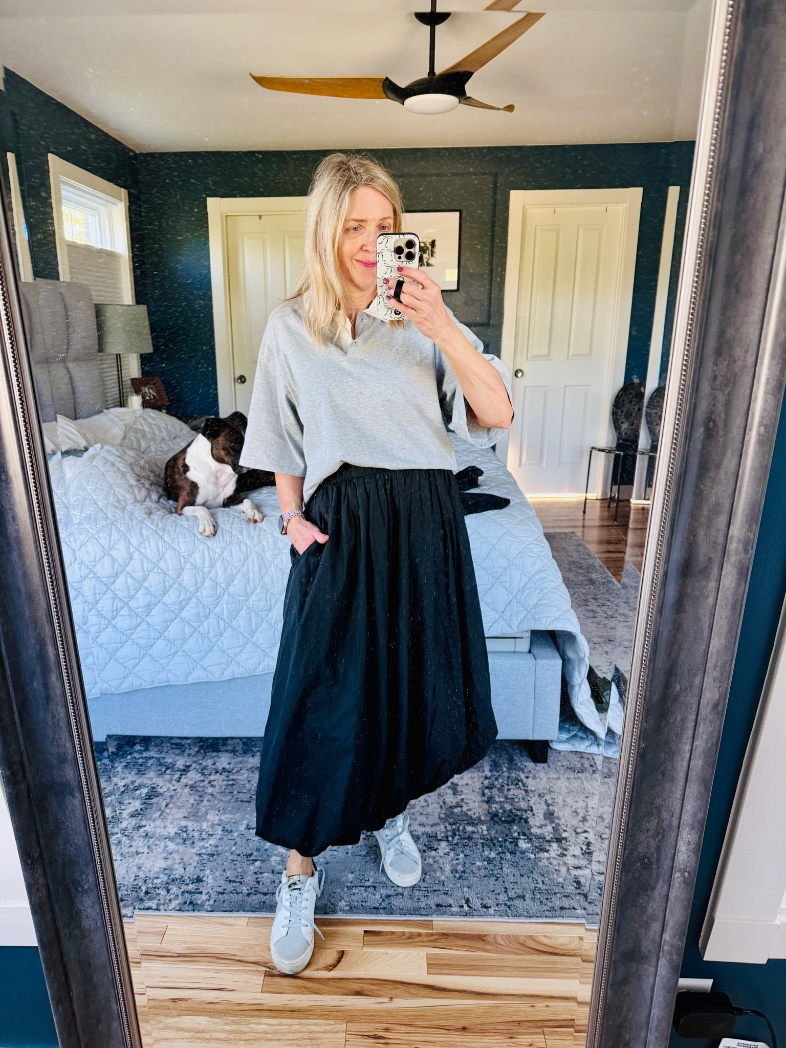 Business casual outfit, workwear, bubble hem skirt, skirts with sneakers, polo shirt, affordable fashion, fashion over 40, fashion over 50

#LTKgrwm #LTKootd #LTKSeasonal