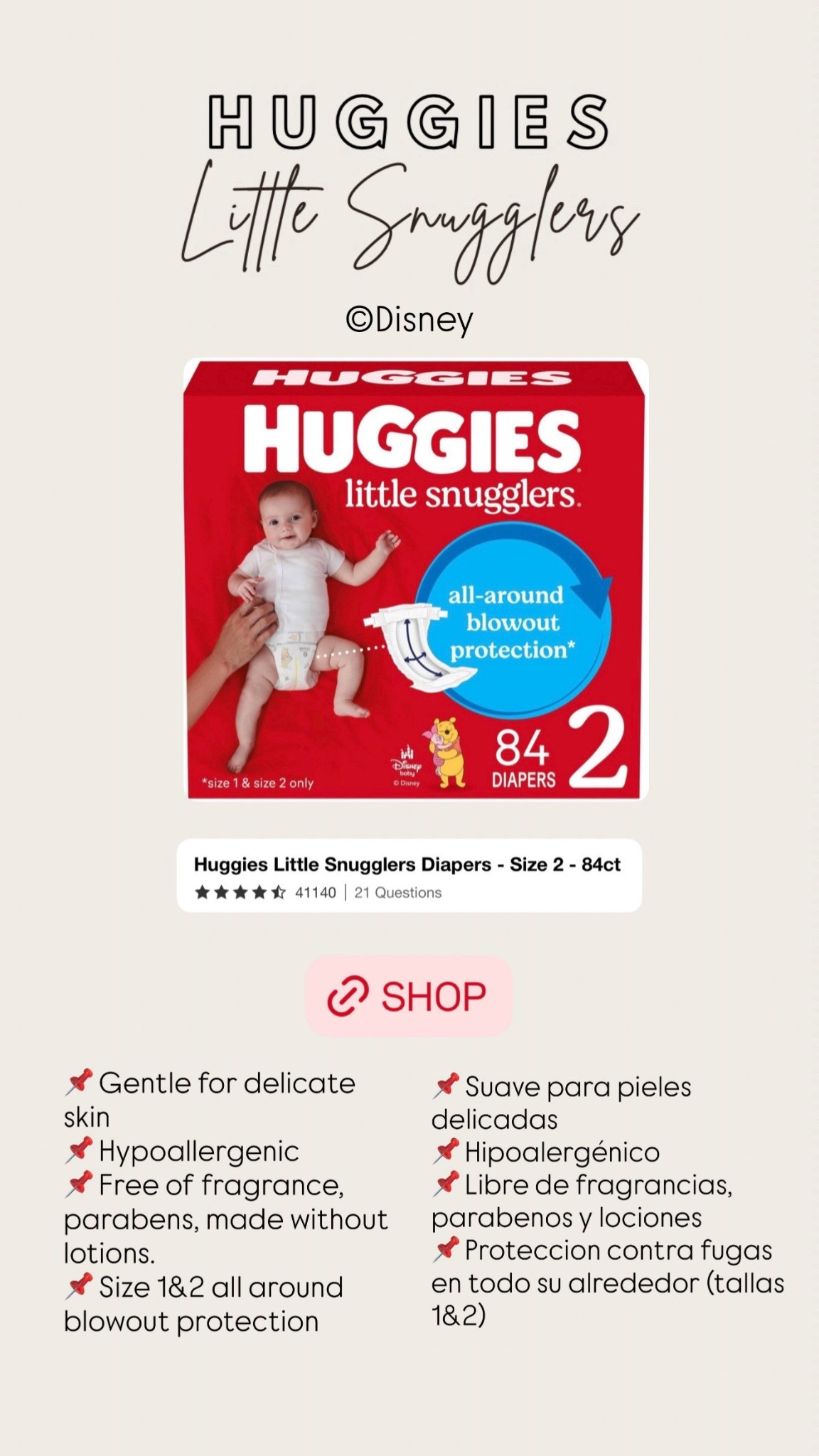 #ad From the day she was born we have loved using Huggies® Diapers. Today we came to @target for a bigger size. We went home with Huggies® Little Snugglers® Diapers. 
📌 Gentle for delicate skin
📌 Hypoallergenic 
📌 Free of fragrance, parabens, made without lotions.
📌 Size 1&2 all around blowout protection 

#Huggies #LittleSnugglers #TargetPartner #Target @huggies @target #liketkit @shop.ltk

#LTKBaby #LTKmomlife #LTKSaleAlert