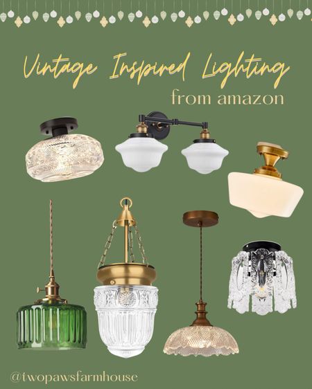 Vintage inspired lighting all from Amazon! Almost all of them are well under $100 and have high reviews. Various options depending on what type of light fixture you need  

#LTKsalealert #LTKhome #LTKunder100