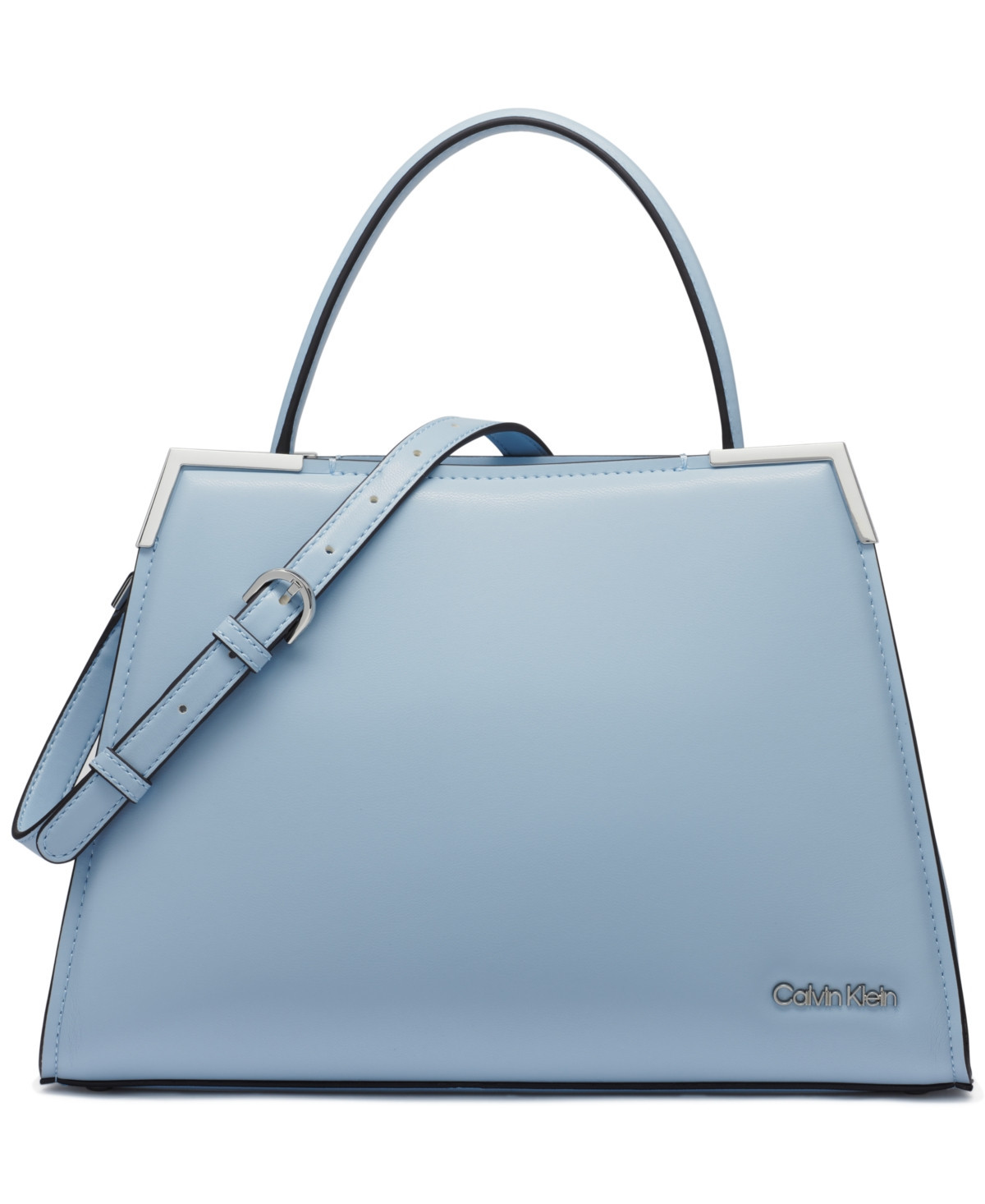 Calvin Klein Mica Top Handle Convertible Satchel - Dusty Blue | Macy's