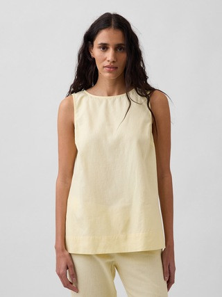Linen-Blend Shell Tank Top | Gap (US)