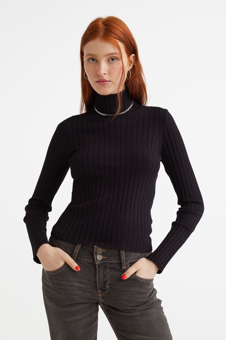 Rib-knit Turtleneck Top | H&M (US)
