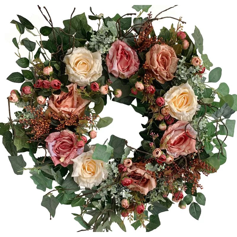 Handcrafted Faux Silk 26'' Wreath | Wayfair North America
