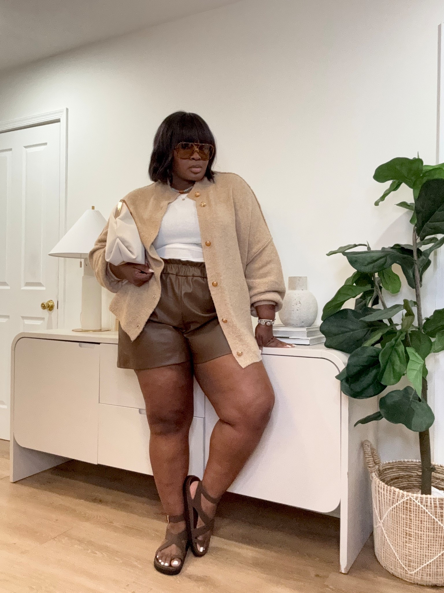 Sometimes I just want an outfit that feels effortless but still looks like I tried.
This combo does that for me. The leather shorts make it feel styled, and the cardigan keeps it relaxed. It’s simple, but it works every time.  #leathershorts #springoutfits #casualchicstyle #effortlessoutfit #everydaystyle #plussizefashion #curvystyle #ltkstyle #simpleoutfits #outfitinspo

#LTKSeasonal #LTKootd #LTKMidsize