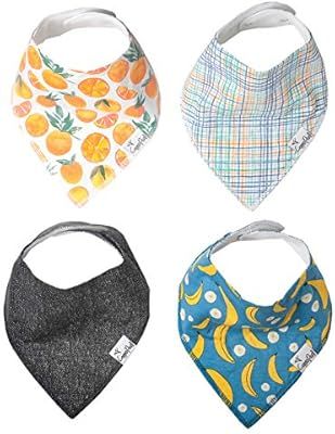 Baby Bandana Drool Bibs for Drooling and Teething 4 Pack Gift Set “Citrus” by Copper Pearl | Amazon (US)