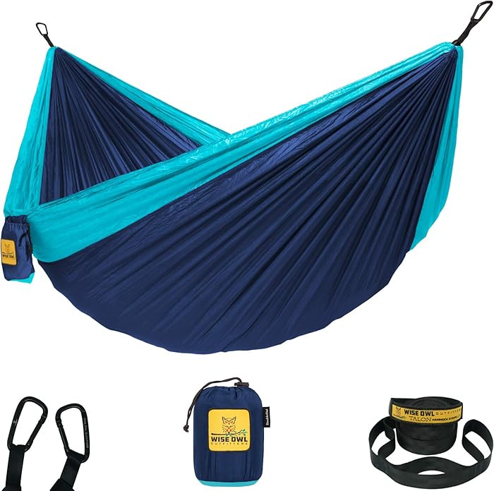 Amazon.com: Wise Owl Outfitters Camping Hammock \u2013 500lbs Portable Hammock with Tree Straps -... | Amazon (US)