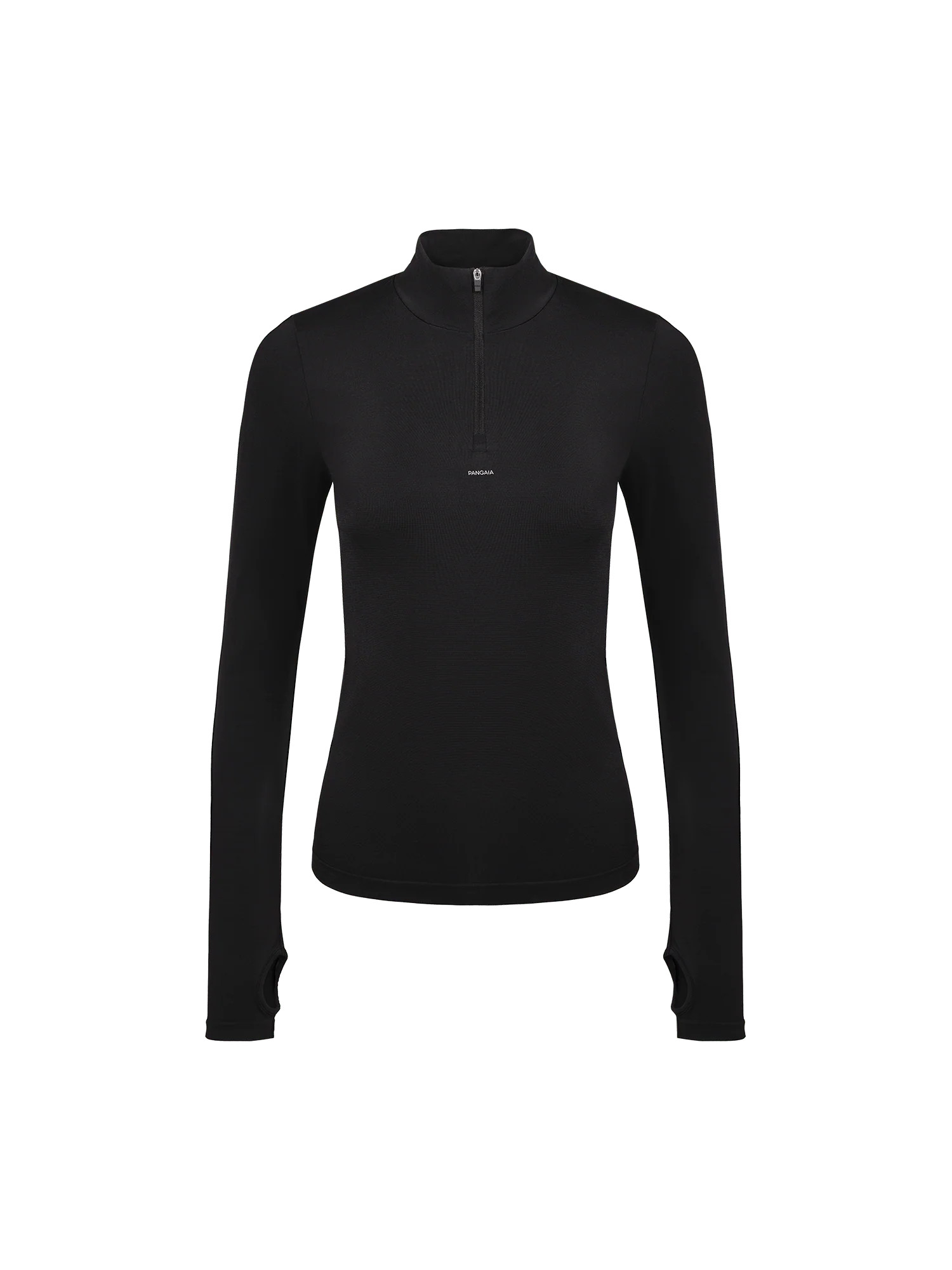 Women's Plant-stretch Zipped Long Sleeve Top - Black - Pangaia | The Pangaia (EU, UK, AUS)