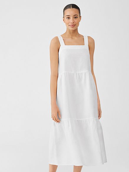 Organic Linen Tiered Dress | Eileen Fisher