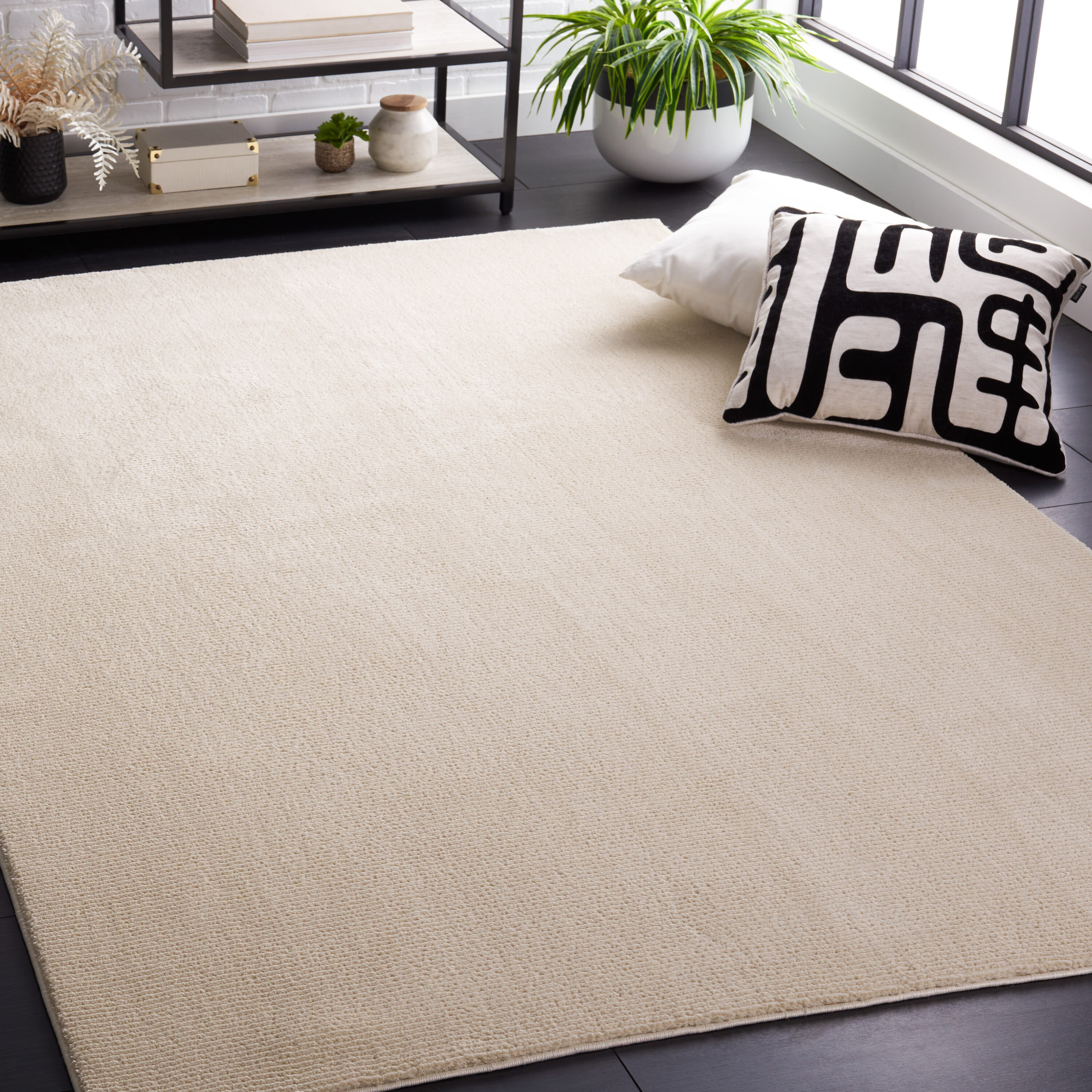 Safavieh Revive Loomed Polyester Ivory Rectangular Indoor Solid Spot Clean Only Area rug one_size in White | REV102A-10 | Lowe's