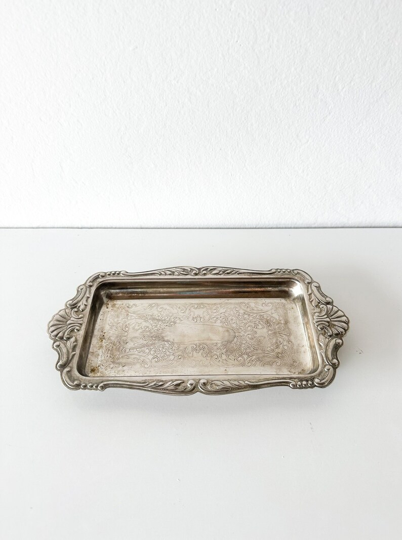 Vintage Silver Decorative Tray With Seashell Detail Silver Plated Tray - Etsy | Etsy (US)