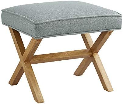 Amazon Brand – Rivet Mid-Century Modern X Stool Ottoman Chair, 20" W, Gray | Amazon (US)