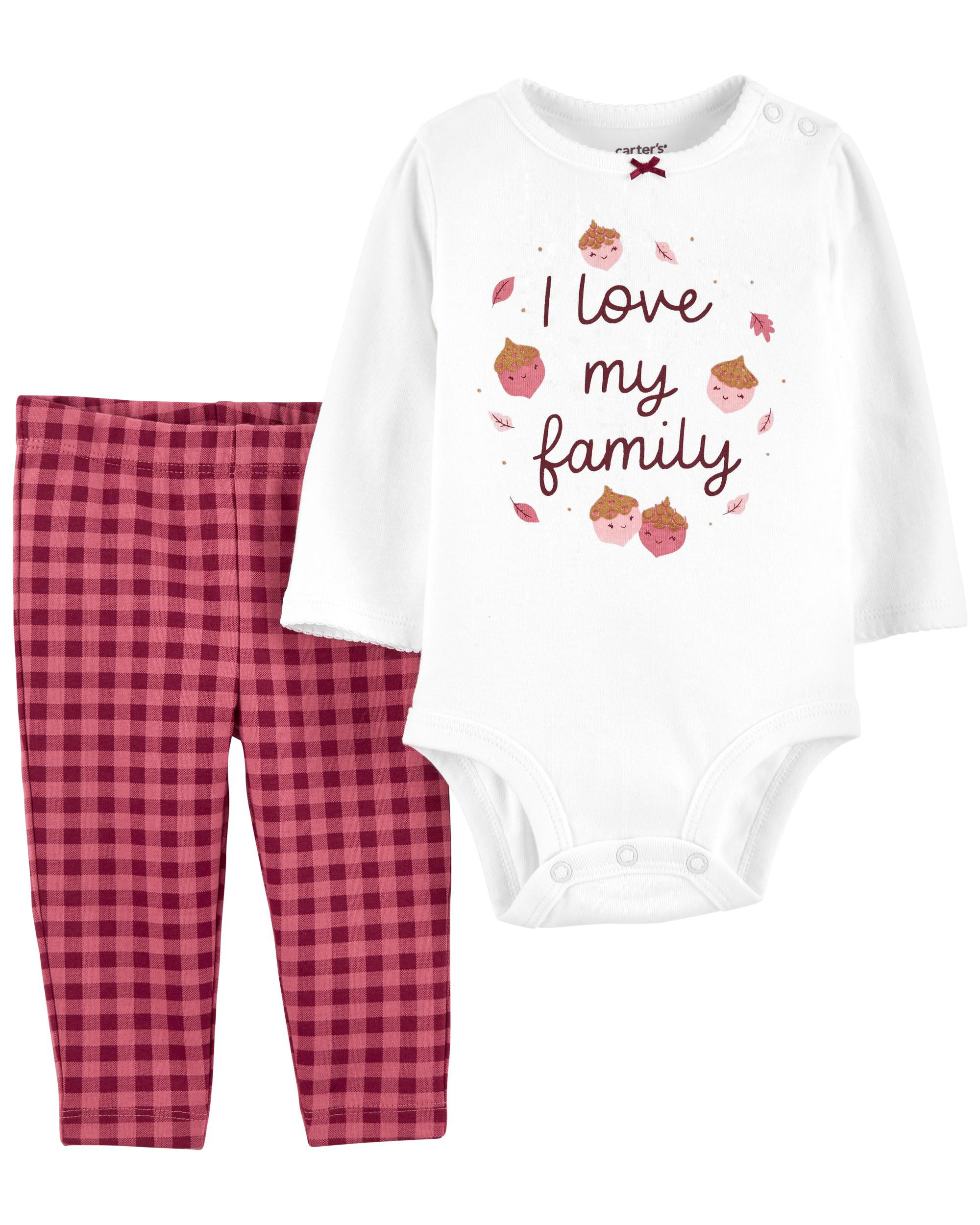 2-Piece I Love My Family Bodysuit Pant Set | Carter's