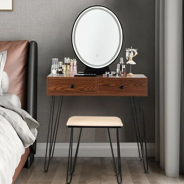 Lachapelle Vanity Set with Stool with Mirror | Wayfair North America