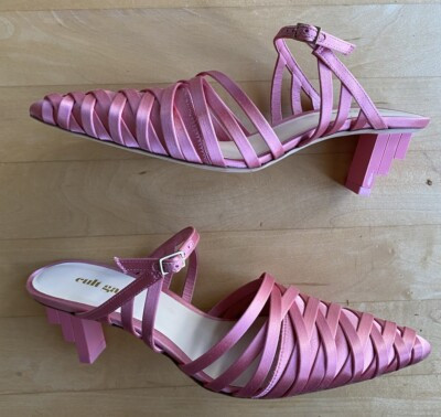 Women’s Pink Satin CULT GAIA Kitten Heel Mules Size 37 NEW | eBay US