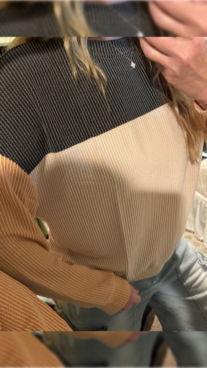 Color Block Long Sleeve Crewneck Knitted Loose Pullover Shirt 

#LTKU #LTKOver40 #LTKStyleTip