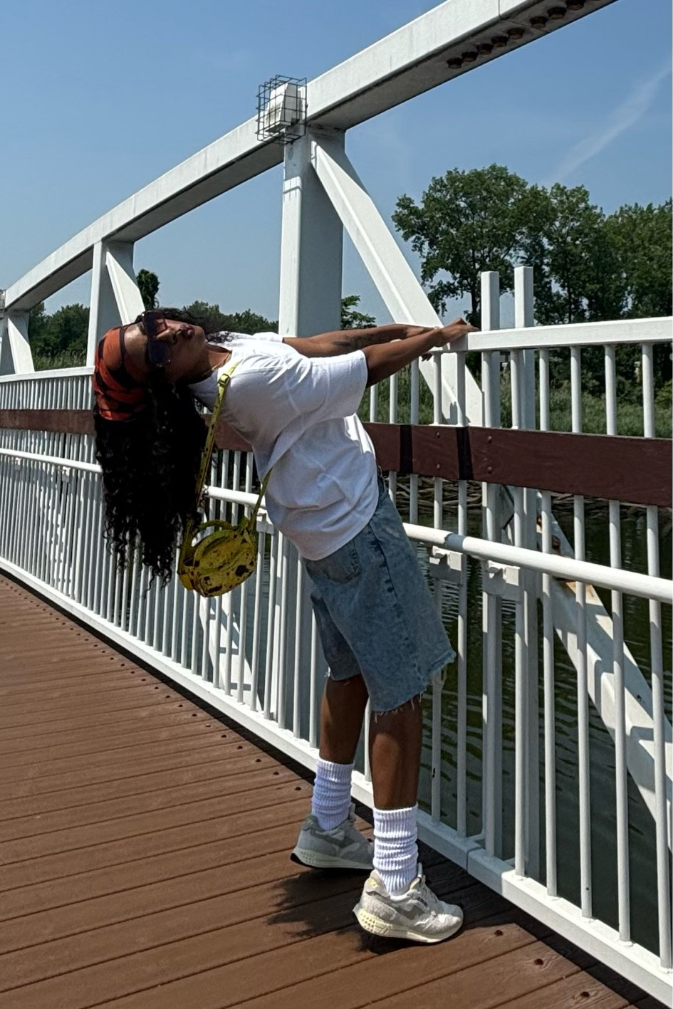 Casual weekend vibe. Adding pops of color/patterns with a plain white tea and cut offs for a personal touch 🖤

#LTKTravel #LTKSeasonal #LTKStyleTip