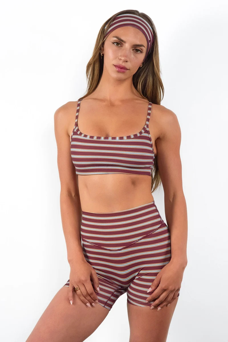 Cloud II™ Stream Bra - Maroon Stripe | Vitality