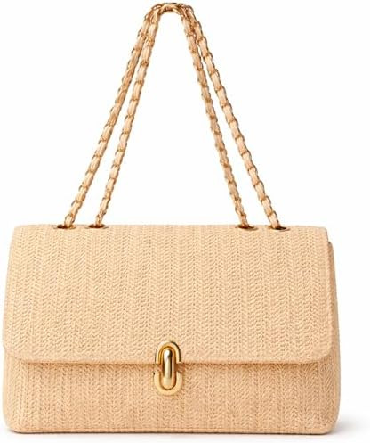 Trendy Straw Woven Summer Bag for Women, Small Raffia Adjustable Strap Crossbody Bag, Classic Sum... | Amazon (US)