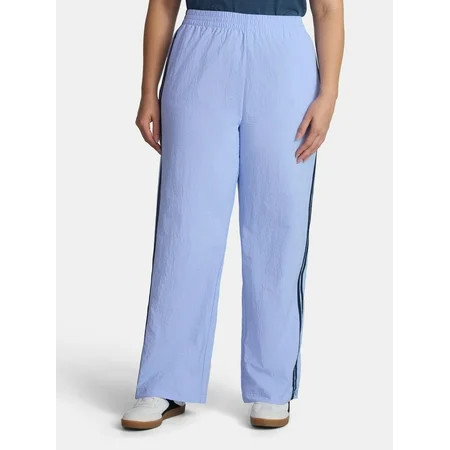 No Boundaries Straight Leg Track Pants with Side Stripes 31 Inseam Women s Plus | Walmart (US)