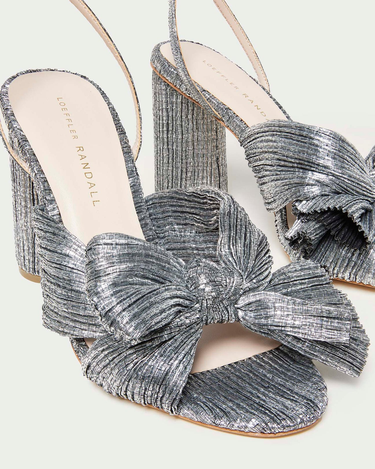 Camellia Pearl Pleated Bow Heel | Loeffler Randall