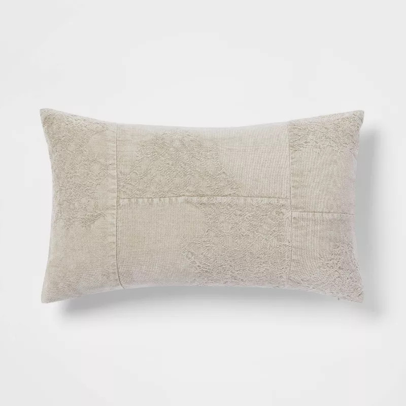 Oversized Washed Pieced Chenille Lumbar Throw Pillow - Threshold™ | Target