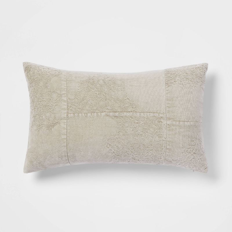 Oversized Washed Pieced Chenille Lumbar Throw Pillow - Threshold™ | Target