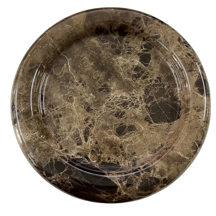 Natural Marble Round Vanity Tray Jewelry Makeup Dish Decorative Tray for Coffee Table,Bathroom,Be... | Amazon (US)