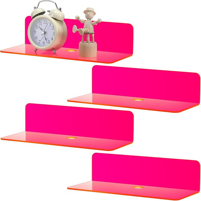 Weysat Floating Shelves for Wall 9 Inch Acrylic Small Wall Hanging Shelves Adhesive Screwless Dis... | Amazon (US)