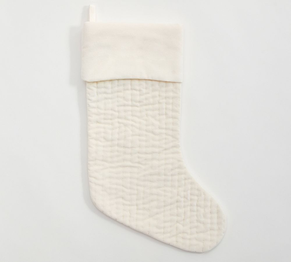 Channel Quilted Velvet Stockings | Pottery Barn (US)
