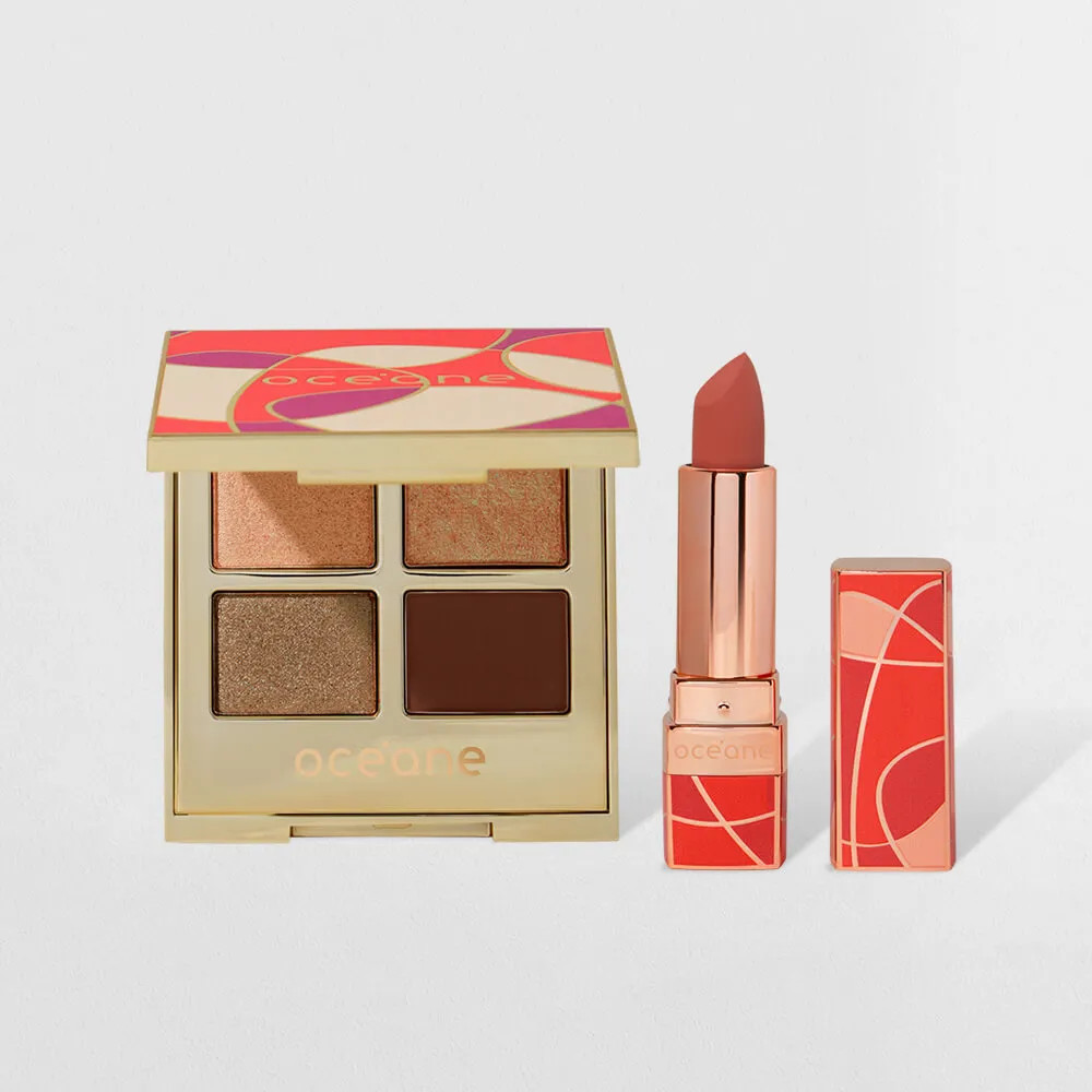 Kit Paleta de Sombras + Batom Nude Capri (2 Produtos) | Oceane (BR)