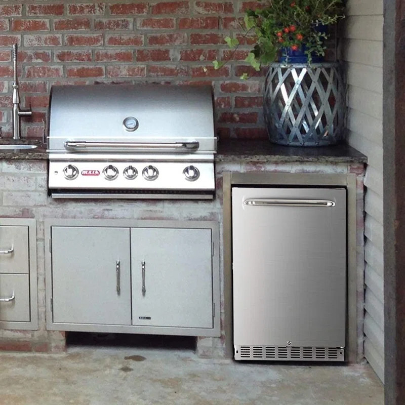 HCK 24 Inch Commercial Grade 5.12 Cu. Ft. Outdoor Fridge With Stainless Steel Reversible Door And... | Wayfair North America