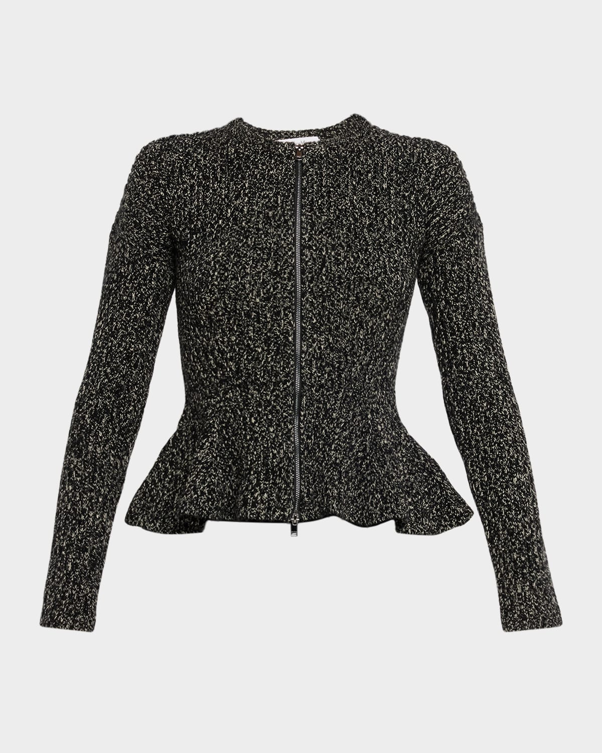 Kim Cashmere Peplum Zip Cardigan | Neiman Marcus