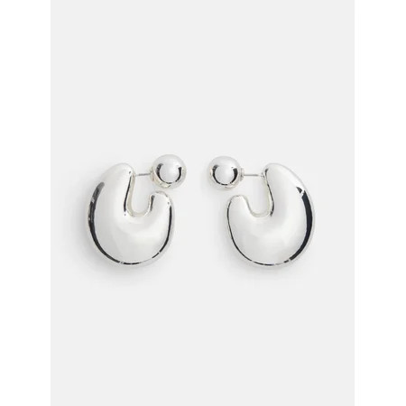 Scoop Women s Silver Tone Open Hoop Earrings 1 Pair | Walmart (US)