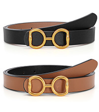 Reversible Leather Belt for Women with Gold Buckle Ladies Leather Belt for Jeans Pants | Amazon (US)