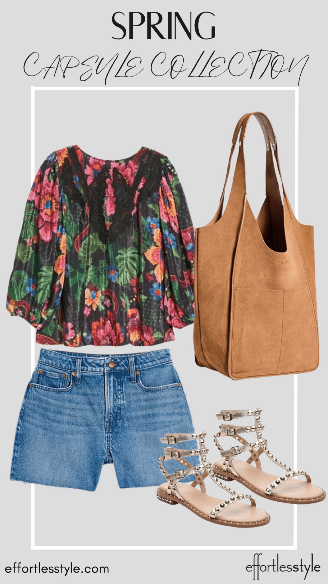 Printed Blouse + Denim Shorts + Metallic Sandal

#LTKshoecrush #LTKstyletip #LTKSeasonal