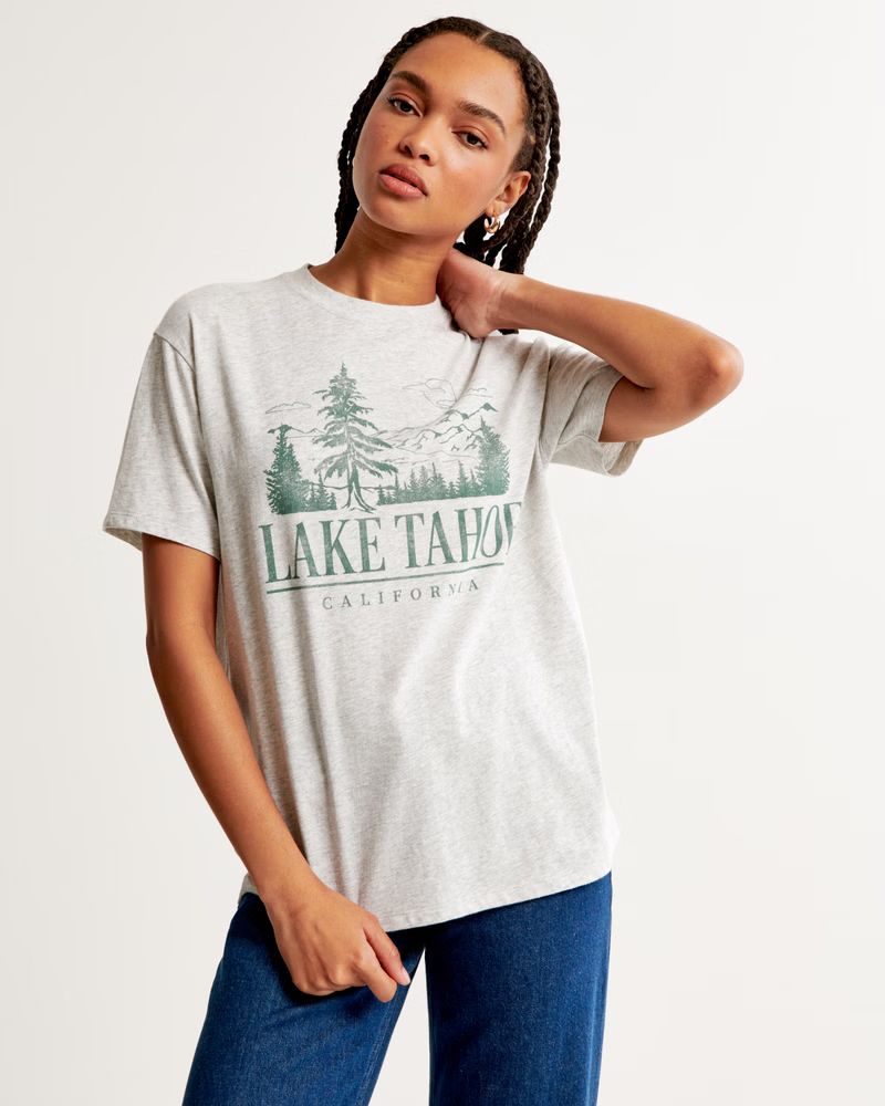 Oversized Lake Tahoe Graphic Tee | Abercrombie & Fitch (US)