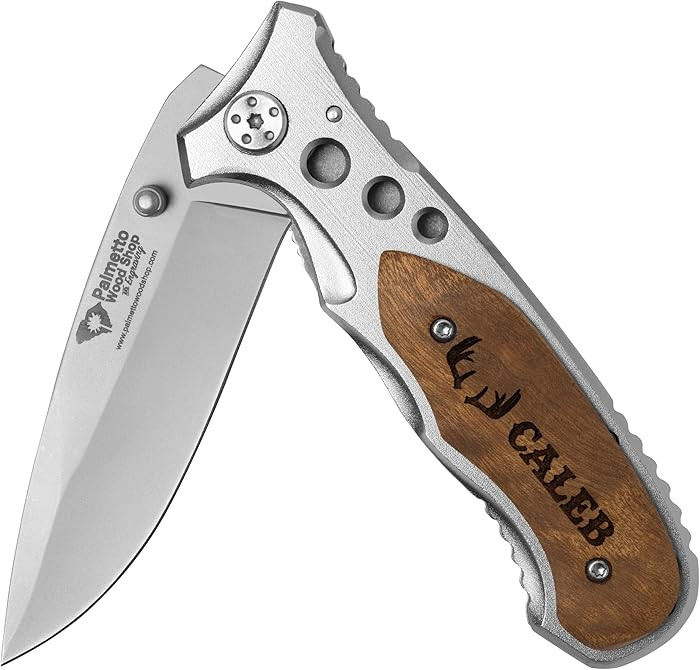 Palmetto Wood Shop Gifts For Him, Laser Engraved Personalized Pocket Knife, Gifts for Husband, Da... | Amazon (US)