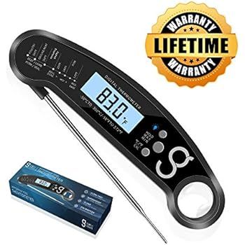 Digital Instant Read Meat Food Thermometer With Probe - BBQ Or Grilling, Waterproof, And Magnetic... | Amazon (US)