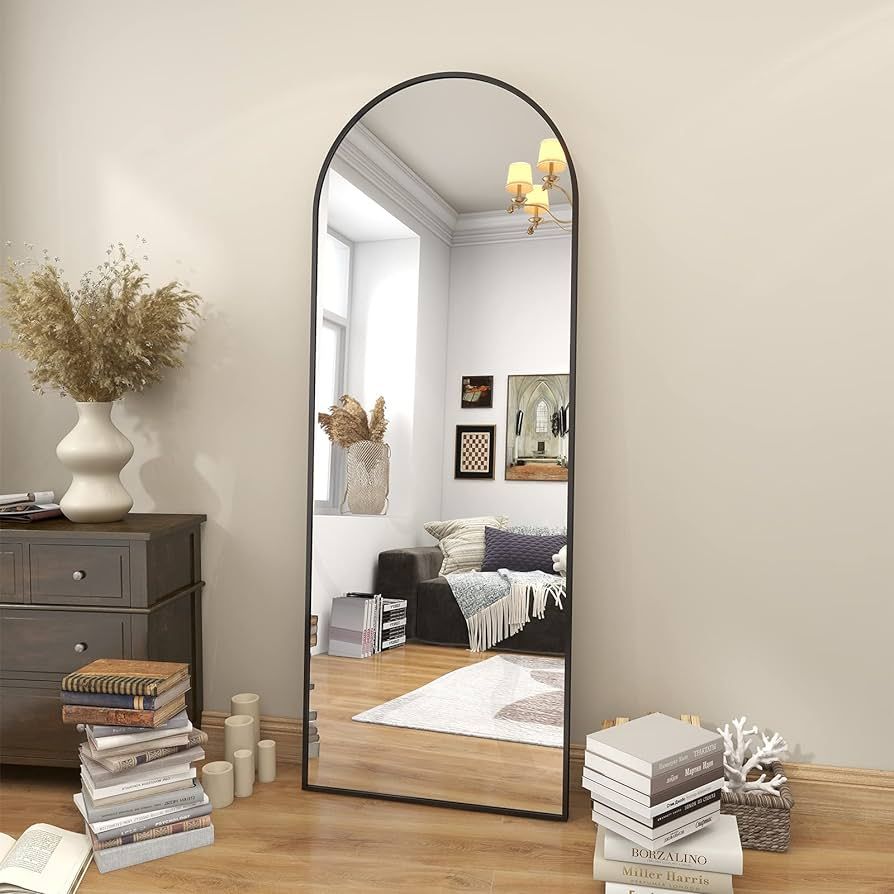 BEAUTYPEAK 64"x21" Arch Floor Mirror, Full Length Mirror Wall Mirror Hanging or Leaning Arched-To... | Amazon (US)