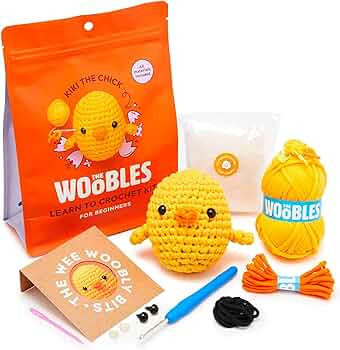The Woobles Beginners Crochet Kit with Easy Peasy Yarn, Kiki The Chick, Step-by-Step Video Tutori... | Amazon (US)