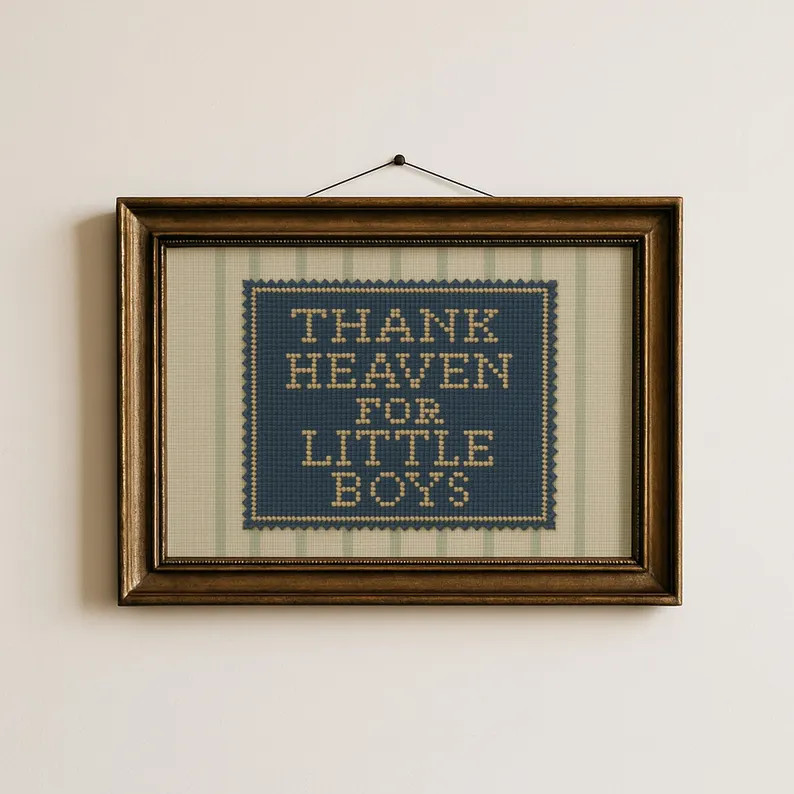 Thank Heaven for Little Boys Print ∙ Vintage Nursery Wall Art ∙ Digital, Print, Framed or Can... | Etsy (US)