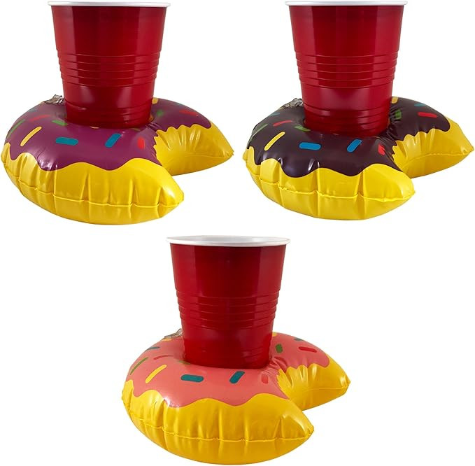 KINREX Donut Float - Inflatable Drink Holder - Water Toys - Pool Toys - 3 Pack | Amazon (US)