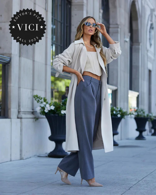 Office Influencer Trouser Pants - Grey | VICI