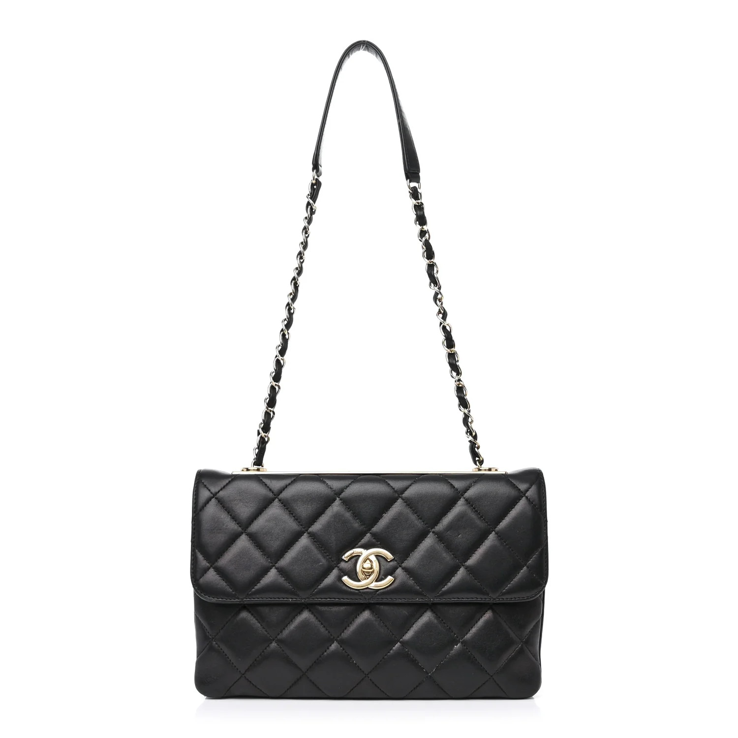 Lambskin Quilted Medium Trendy CC Flap Black | FASHIONPHILE (US)