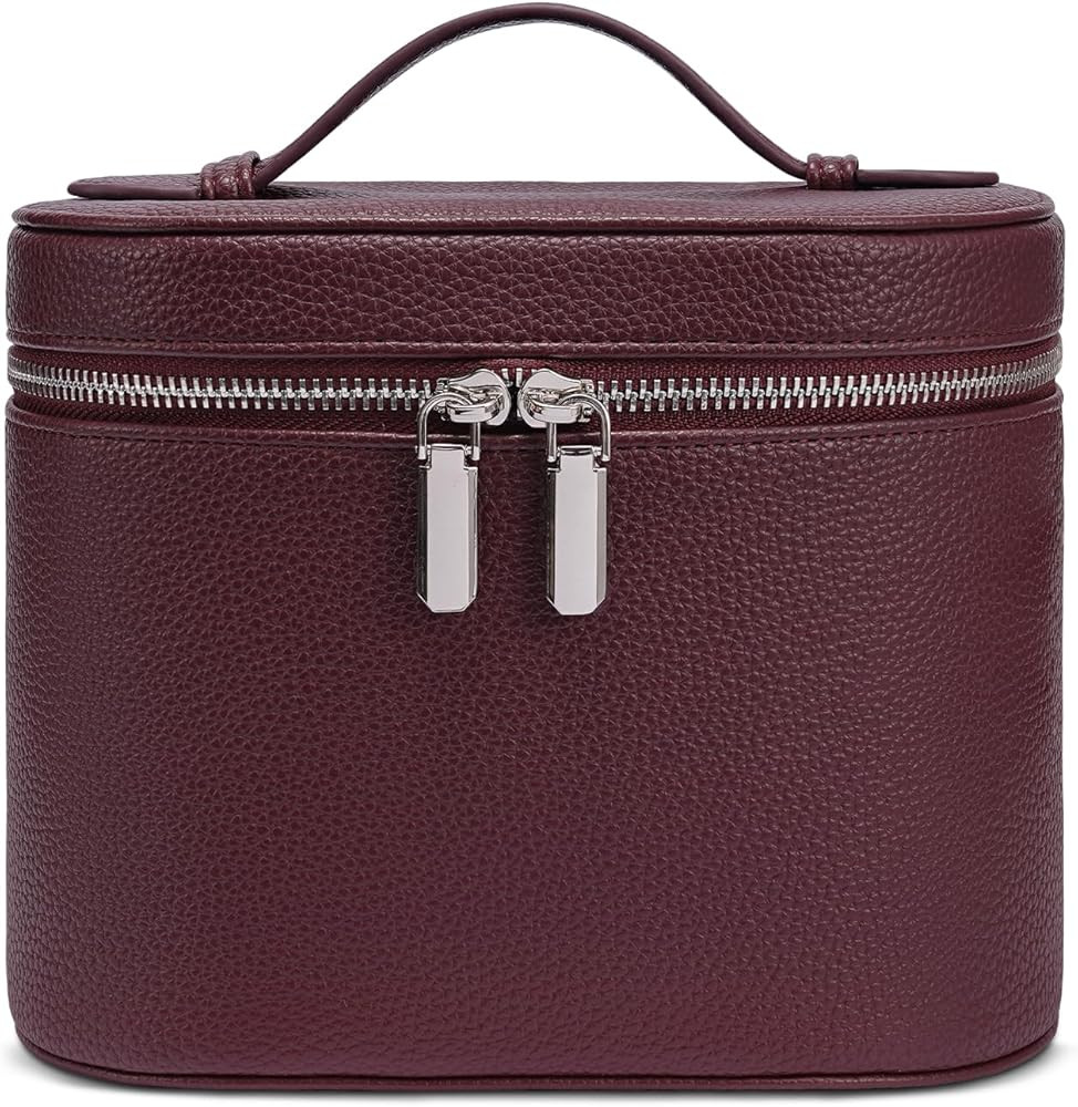 Makeup Bag, Travel Make up Case with Compartments and Handle, Portable Cosmetic Organizer Bags,To... | Amazon (US)