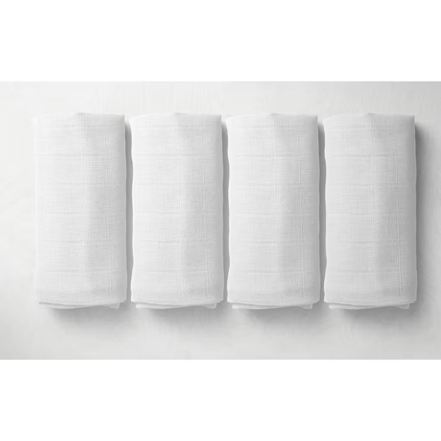 Bacati - Solid White Muslin Swaddling Blanets set of 4 pcs | Target