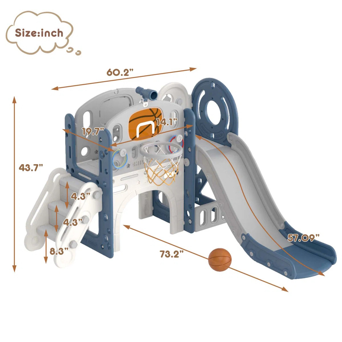 9 In 1 Kids Slide, Toddler Slide with Climber Outdoor Indoor Playset | Wayfair North America