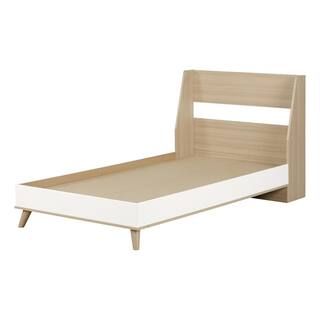 South Shore Yodi Soft Elm and Pure White Twin Bed 12174 | The Home Depot